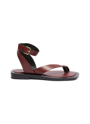 A.EMERY | Asher' Buckle Ankle Strap Leather Flat Sandals | Women | Lane ...