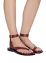 Figure View - Click To Enlarge - A.EMERY - Asher' Buckle Ankle Strap Leather Flat Sandals
