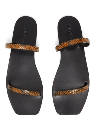 Detail View - Click To Enlarge - A.EMERY - Lola' Double Strap Snake-embossed Leather Flat Sandals