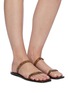 Figure View - Click To Enlarge - A.EMERY - Lola' Double Strap Snake-embossed Leather Flat Sandals