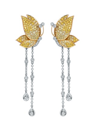Main View - Click To Enlarge - SARAH ZHUANG - 'Dancing Butterfly' diamond 18k gold earrings