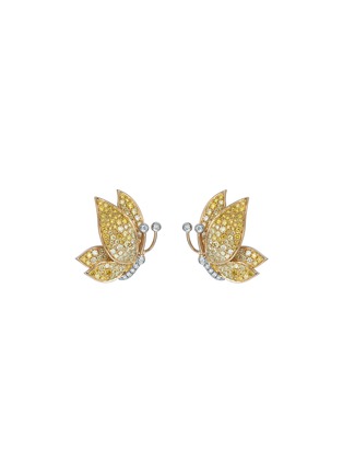 Figure View - Click To Enlarge - SARAH ZHUANG - 'Dancing Butterfly' diamond 18k gold earrings