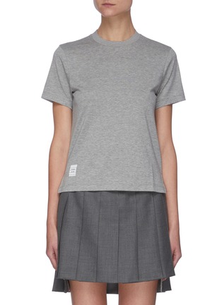 Main View - Click To Enlarge - THOM BROWNE  - SIDE SLITS ASYMMETRIC HEM JERSEY T-SHIRT