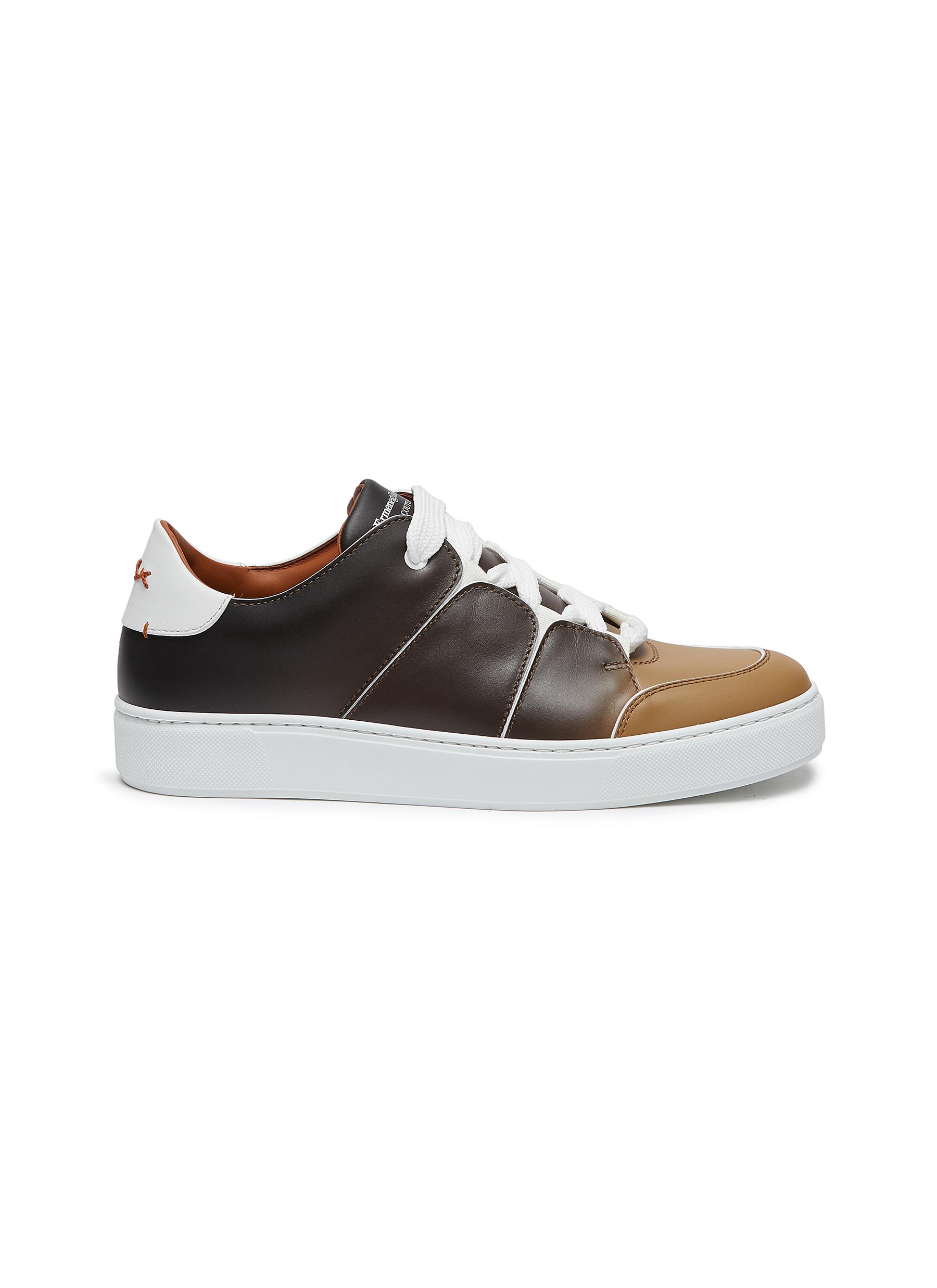 'Tiziano' Gradient Leather Overlay Low-top Sneakers