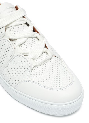 Detail View - Click To Enlarge - ERMENEGILDO ZEGNA - 'Tiziano' Perforated Panel Low-top Leather Sneakers