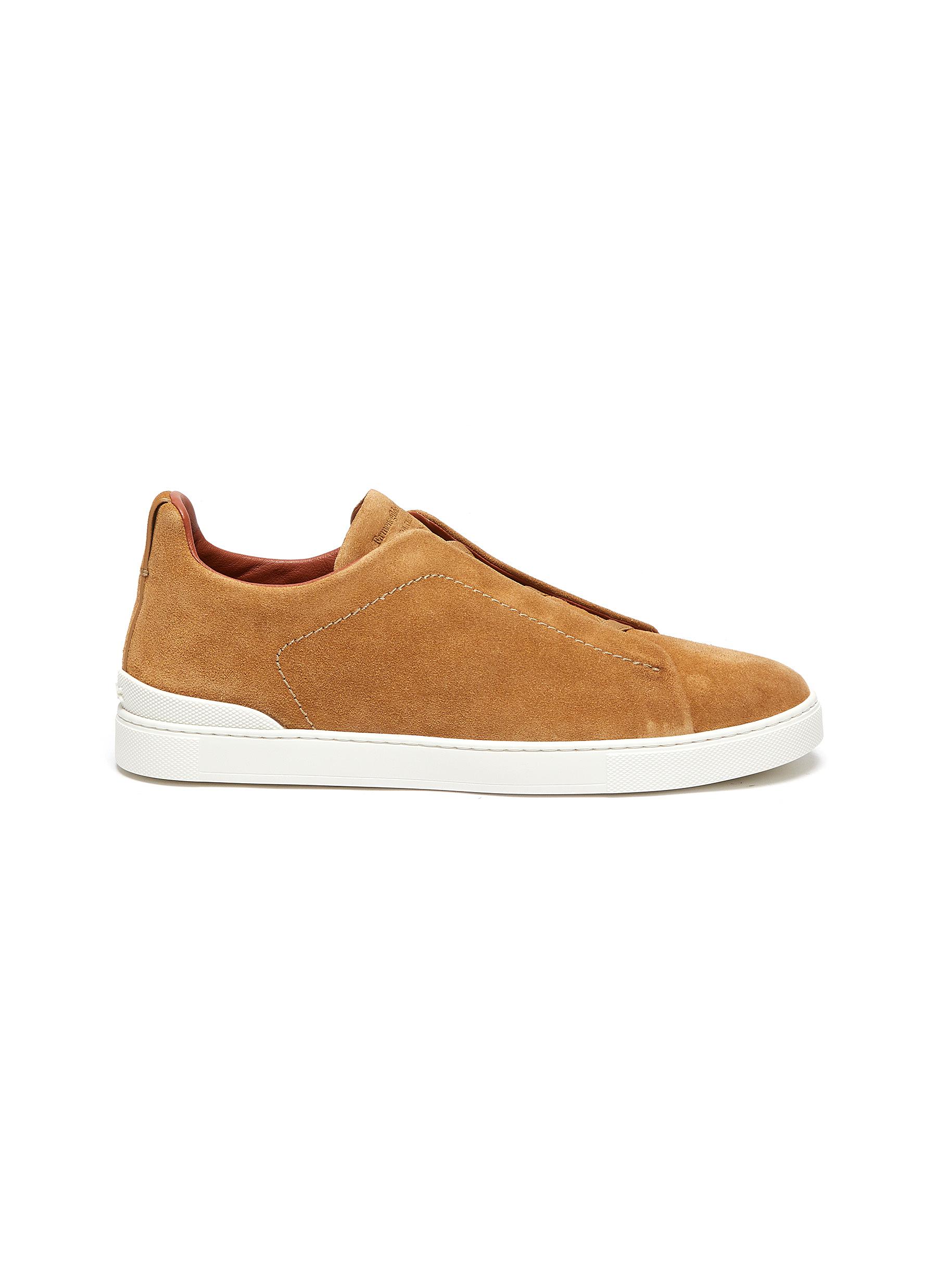 Triple Stitch Slip-on Suede Sneakers