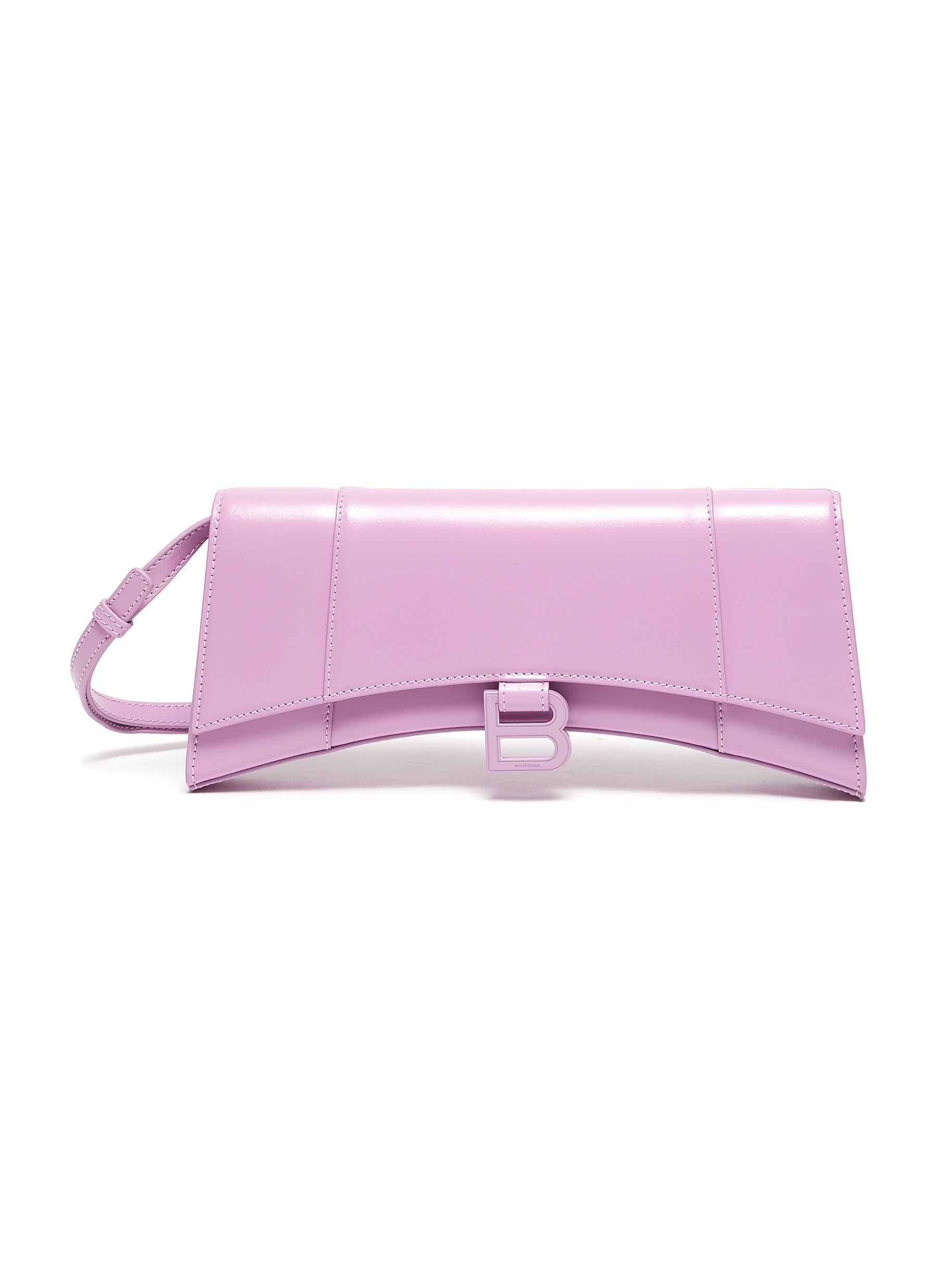 BALENCIAGA 'HOURGLASS STRETCHED' LEATHER TOP HANDLE BAG