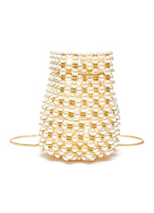 Main View - Click To Enlarge - VANINA - 'Camelia' Faux Pearl Gold-plated Accent Mini Beaded Backpack