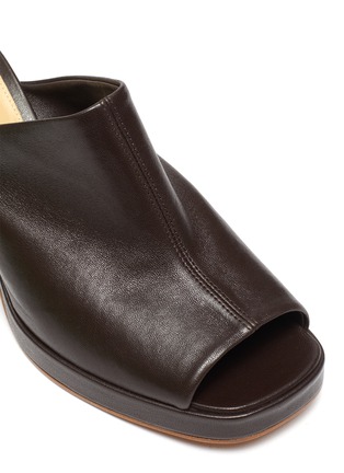 Detail View - Click To Enlarge - BOTTEGA VENETA - Block Heel Open Toe Leather Mules