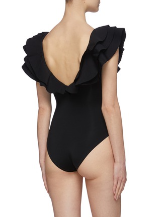 Back View - Click To Enlarge - MAYGEL CORONEL - 'Ezili' Ruffled V-neck swimsuit