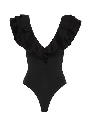Main View - Click To Enlarge - MAYGEL CORONEL - 'Ezili' Ruffled V-neck swimsuit