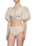Figure View - Click To Enlarge - MAYGEL CORONEL - Gallega' puff sleeve front twist bikini set