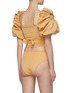 Back View - Click To Enlarge - MAYGEL CORONEL - 'Juana' puff sleeve front twist bikini set