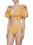 Figure View - Click To Enlarge - MAYGEL CORONEL - 'Juana' puff sleeve front twist bikini set