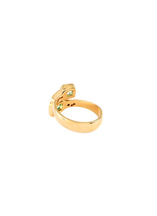 Detail View - Click To Enlarge - LANE CRAWFORD VINTAGE JEWELLERY - Diamond emerald 18k gold ring
