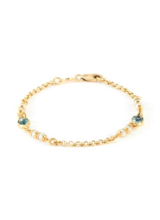 Main View - Click To Enlarge - LANE CRAWFORD VINTAGE JEWELLERY - pearl topaz 18k gold bracelet
