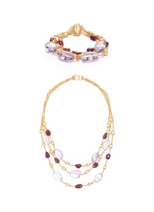 Main View - Click To Enlarge - LANE CRAWFORD VINTAGE JEWELLERY - Amethyst tourmaline 18k yellow gold parure
