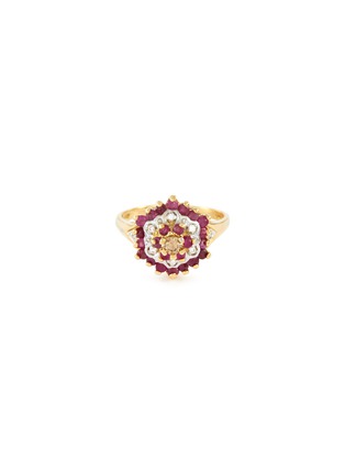 Main View - Click To Enlarge - LANE CRAWFORD VINTAGE JEWELLERY - Diamond ruby 18k gold ring