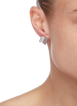 Figure View - Click To Enlarge - LANE CRAWFORD VINTAGE JEWELLERY - Diamond 18k white gold earrings