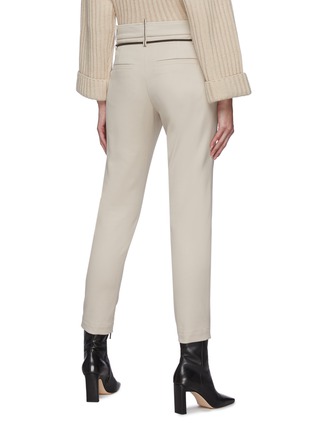 Back View - Click To Enlarge - BRUNELLO CUCINELLI - Belted stretch cotton suiting pants