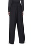 Back View - Click To Enlarge - BRUNELLO CUCINELLI - Elastic waist canvas wool blend pants