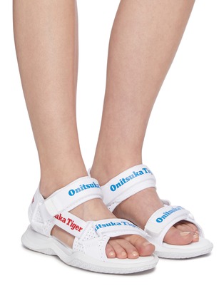 Figure View - Click To Enlarge - ONITSUKA TIGER - Ohbori' Logo Velcro Double Strap Sandals