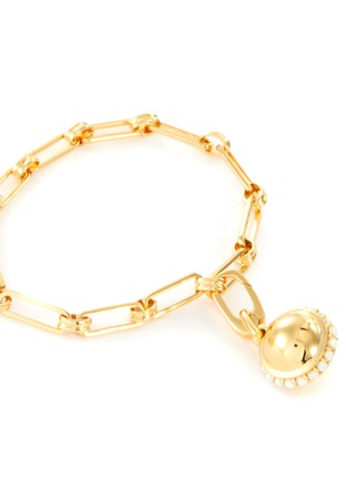 Detail View - Click To Enlarge - MISSOMA - 'Aegis' Opalite Sphere Charm 18k Gold Plated Chain Bracelet
