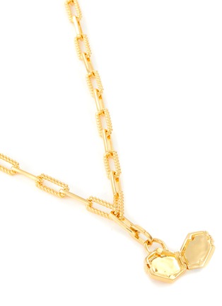 Detail View - Click To Enlarge - MISSOMA - 'Hex' Onyx Padlock Pendant 18k Gold Plated Chain Necklace