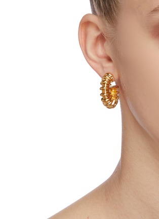 Figure View - Click To Enlarge - MISSOMA - 'Ridge Claw' 18k Gold Vermeil Hoop Earrings