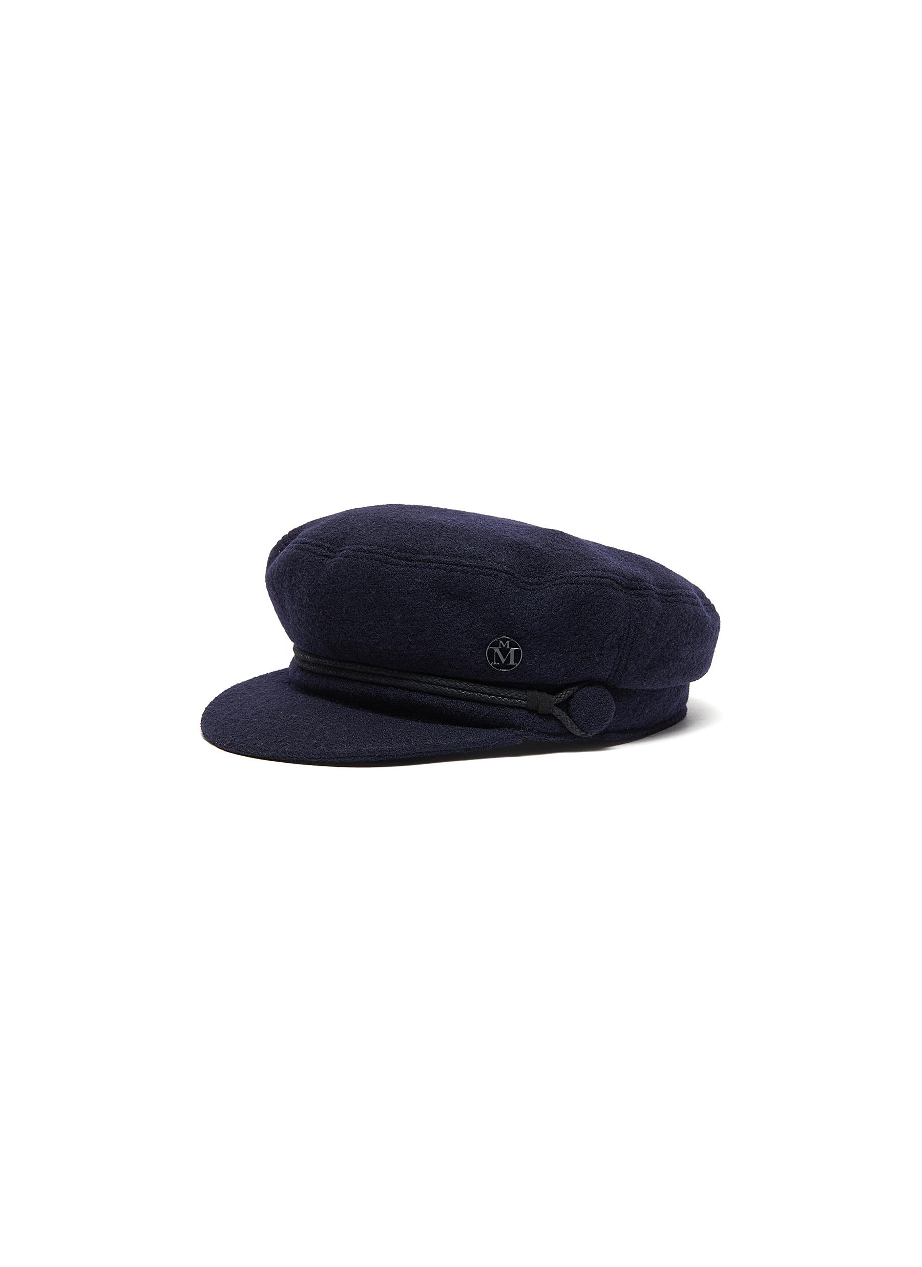Maison Michel Abby Embellished Wool-felt Cap In Blue