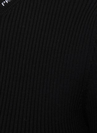  - PRADA - Logo Embroidered Collar Wool Rib Sweater