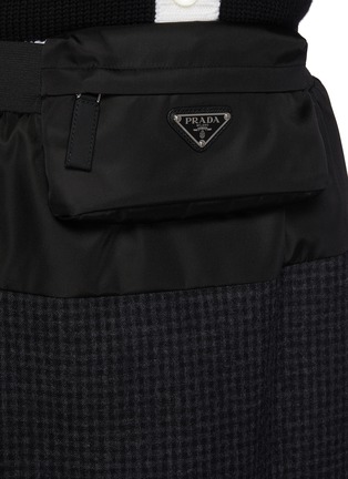 Detail View - Click To Enlarge - PRADA - Knee Length Plaid Skirt With Big Pocket