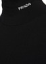 Detail View - Click To Enlarge - PRADA - Logo Embroidered Mock Neck Gathered Re-Nylon Mini Dress