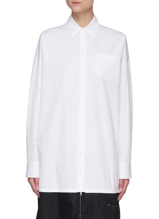 Main View - Click To Enlarge - PRADA - Zipped nylon hem shirt dress