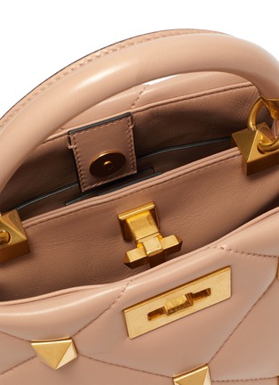 Detail View - Click To Enlarge - VALENTINO GARAVANI - Valentino Garavani Rockstud Lambskin Leather Top Handle Bag