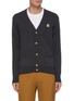Main View - Click To Enlarge - MAISON KITSUNÉ - Embroidered Fox Head Patch Wool Cardigan