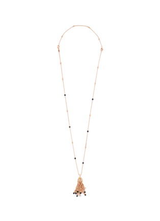 Main View - Click To Enlarge - ROBERTO COIN - Barocco' Diamond Ruby Jade 18K Rose Gold Tassel Necklace