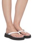 Figure View - Click To Enlarge - STAUD - 'Tessa' croc-embossed leather platform thong sandals