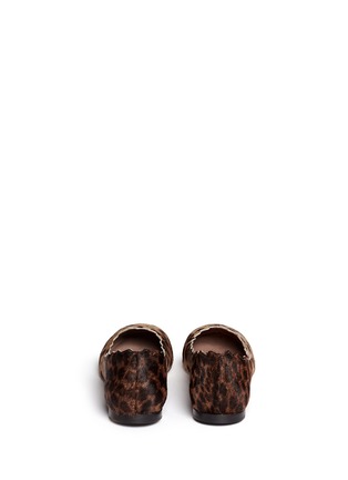 Back View - Click To Enlarge - CHLOÉ - Scalloped edge leopard print pony hair flats
