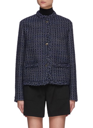 Main View - Click To Enlarge - VALENTINO GARAVANI - Stud Buttoned Virgin Wool Blend Tweed Jacket