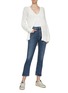 Figure View - Click To Enlarge - AGOLDE - 'Riley' Distress Detail High Rise Crop Jeans