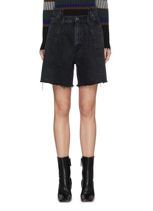 Main View - Click To Enlarge - AGOLDE - Displaced Waistband Midi Denim Shorts