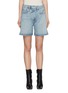 Main View - Click To Enlarge - AGOLDE - Displaced Waistband Light Wash Denim Shorts