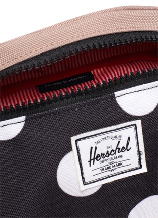 Detail View - Click To Enlarge - HERSCHEL SUPPLY CO. - 'Twelve' Polka Dot Print Contrast Panel Kids Canvas Belt Bag