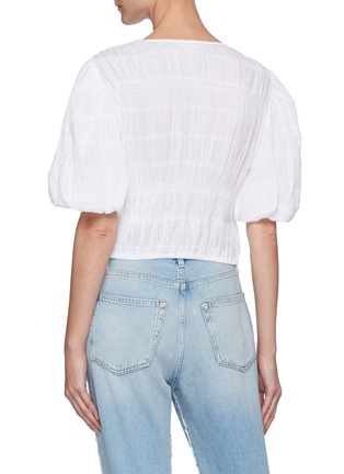 Back View - Click To Enlarge - FRAME - 'Julianne' tiered plissé puff sleeve top