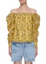 Main View - Click To Enlarge - FRAME - Python print off-shoulder billow top