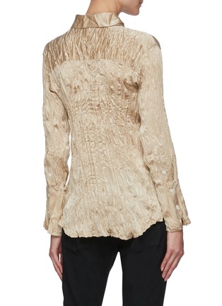 Back View - Click To Enlarge - FRAME - Flare Cuff Crinkle Silk Shirt