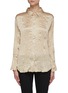 Main View - Click To Enlarge - FRAME - Flare Cuff Crinkle Silk Shirt