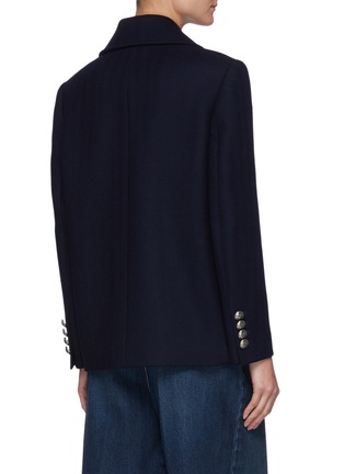 Back View - Click To Enlarge - ALEXANDER MCQUEEN - Double Breasted Patch Pocket Peacoat