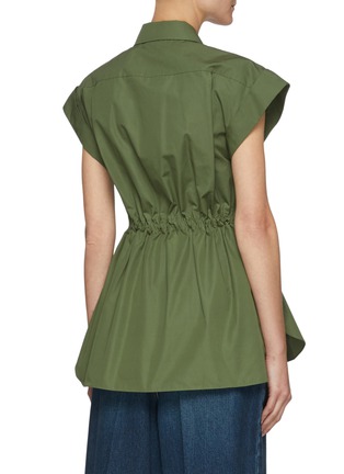 Back View - Click To Enlarge - ALEXANDER MCQUEEN - Cinched drawstring waist military shirt